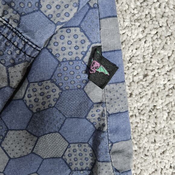 Tripp NYC Shirt Mens XL Gray Blue Button Up Honeycomb AOP Joker Gothic Punk - Picture 4 of 12